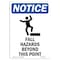 Signmission OSHA Notice Sign, Fall Hazards Beyond With Symbol, 10in X 7in Rigid Plastic, 7" W, 10" H, Portrait OS-NS-P-710-V-12439 - alternate 1